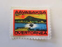 Aavasaksa Övertornea -kangasmerkki / matkailumerkki / hihamerkki / badge -pohjaväri valkoinen