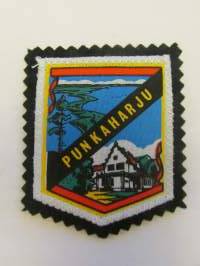 Punkaharju-kangasmerkki / matkailumerkki / hihamerkki / badge -pohjaväri musta