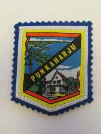 Punkaharju-kangasmerkki / matkailumerkki / hihamerkki / badge -pohjaväri sininen