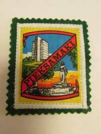 Pieksämäki-kangasmerkki / matkailumerkki / hihamerkki / badge -pohjaväri vihreä