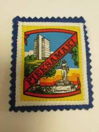 Pieksämäki-kangasmerkki / matkailumerkki / hihamerkki / badge -pohjaväri sininen