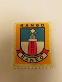 Hanko Hangö-kangasmerkki / matkailumerkki / hihamerkki / badge -pohjaväri valkoinen