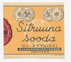 Sitruuna sooda -  juomaetiketti