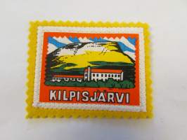 Kilpisjärvi-kangasmerkki / matkailumerkki / hihamerkki / badge -pohjaväri keltainen