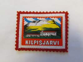 Kilpisjärvi-kangasmerkki / matkailumerkki / hihamerkki / badge -pohjaväri Punainen