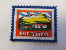Kilpisjärvi-kangasmerkki / matkailumerkki / hihamerkki / badge -pohjaväri sininen