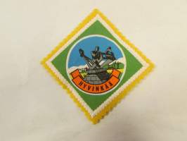 Hyvinkää-kangasmerkki / matkailumerkki / hihamerkki / badge -pohjaväri keltainen