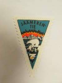 Jäämerentie-kangasmerkki / matkailumerkki / hihamerkki / badge -pohjaväri valkoinen