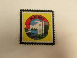 Kemi -kangasmerkki / matkailumerkki / hihamerkki / badge -pohjaväri musta