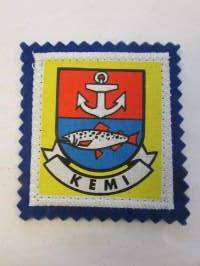 Kemi -kangasmerkki / matkailumerkki / hihamerkki / badge -pohjaväri sininen