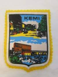 Kemi -kangasmerkki / matkailumerkki / hihamerkki / badge -pohjaväri keltainen