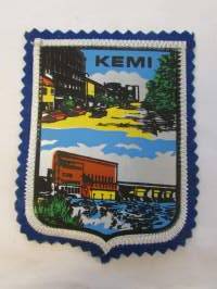 Kemi -kangasmerkki / matkailumerkki / hihamerkki / badge -pohjaväri sininen