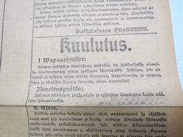 Helsingin Sanomat 1918 nr 2, ilmestynyt 14.4.1918 -toinen kapinan kukistamisen jälkeen ilmestynyt numero - Laillisen yhteiskuntajärjestelmän palauttaminen