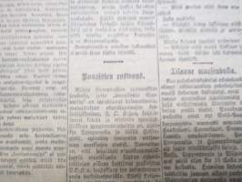 Helsingin Sanomat 1918 nr 2, ilmestynyt 14.4.1918 -toinen kapinan kukistamisen jälkeen ilmestynyt numero - Laillisen yhteiskuntajärjestelmän palauttaminen