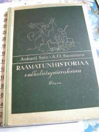 raamatun historiaa valkoliitupiirroksina.