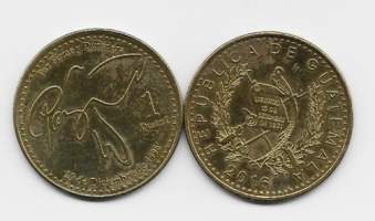 Guatemala 1 Cruizero 2016 ulkomainen kolikko