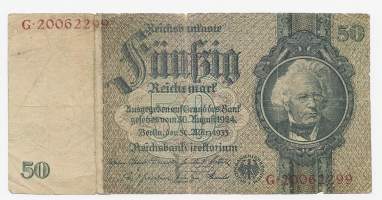 Saksa 50 Mark markkaa 1933 seteli