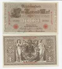 Saksa 1000 markkaa 1910 seteli