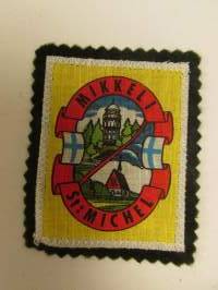 Mikkeli St:Michel -kangasmerkki / matkailumerkki / hihamerkki / badge -pohjaväri musta