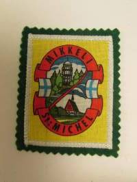 Mikkeli St:Michel -kangasmerkki / matkailumerkki / hihamerkki / badge -pohjaväri vihreä