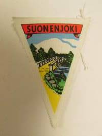 Suonenjoki -kangasmerkki / matkailumerkki / hihamerkki / badge -pohjaväri valkoinen