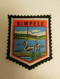 Simpele -kangasmerkki / matkailumerkki / hihamerkki / badge -pohjaväri musta