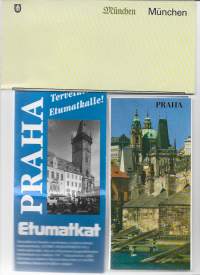 Praha ja Munchen   - matkailuesite 3 kpl 1990 l