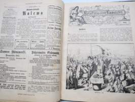 Kyläkirjaston kuvalehti - vuosikerrat 1891-1892 A-sarja,  kirjaksi sidottuna, monipuolinen ja runsas kirjallinen sekä kuvallinen aineisto sekä Suomea että