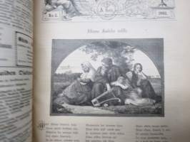Kyläkirjaston kuvalehti - vuosikerrat 1891-1892 A-sarja,  kirjaksi sidottuna, monipuolinen ja runsas kirjallinen sekä kuvallinen aineisto sekä Suomea että