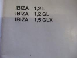 Seat Ibitza 1,2L, 1,2GL, 1,5GLX Käyttöohjekirja