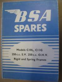 BSA spares - Models C10L, C11G – 1954 250 CC S.V., 250CC O.H.V. Rigid and Spring Frames