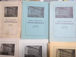 Turun Suomalainen Yhteiskoulu - vuosikertomukset 1932-33 - 1954-55 sekä 1956-57, osa tuplakappaleina, koko erä kerralla