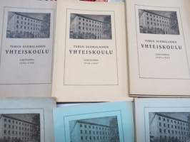 Turun Suomalainen Yhteiskoulu - vuosikertomukset 1932-33 - 1954-55 sekä 1956-57, osa tuplakappaleina, koko erä kerralla