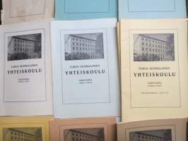 Turun Suomalainen Yhteiskoulu - vuosikertomukset 1932-33 - 1954-55 sekä 1956-57, osa tuplakappaleina, koko erä kerralla