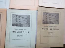Turun Suomalainen Yhteiskoulu - vuosikertomukset 1932-33 - 1954-55 sekä 1956-57, osa tuplakappaleina, koko erä kerralla