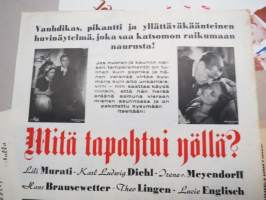 Mitä tapahtui yöllä - Wad hände om natten, Lili Murati, Karl Ludwig Diehl, Irene von Meyendorff, Lucie Englisch, ohjaus Theo Lingen -elokuvajuliste / movie poster