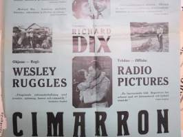 Cimarron - Villihevosten maa / Vildhästarnas land, Richard Dix, ohjaus Wesley Ruggles -elokuvajuliste / movie poster