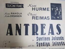 Antreas ja syntinen Jolanda / syndiga Jolanda, Kaija Rahola, Kirsti Hurme, Kille Oksanen, ohjaus Olavi Reimas -elokuvajuliste / movie poster