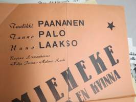 Mieheke - Så tuktas en kvinna, Tuulikki Paananen, Tauno Palo, Uuno Laakso, Regina Linnanheimo, ohjaus Valentin Vaala -elokuvajuliste / movie poster
