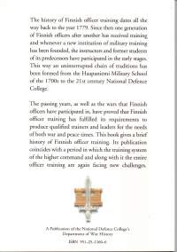 Hands on the hilt. A Brief History of Finnish Officer Training