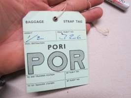 Aero Oy Finnair - Pori - POR - Baggage Strap Tag -lentoyhtiön matkalaukkumerkki