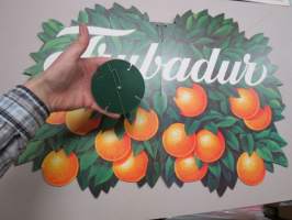 Trubadur-appelsiinit, mainosjuliste / katosta roikkumaan tarkoitettu