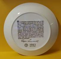 Muistolautanen - Norrbotten -  1983.  Posliinilautanen, seinälautanen, keräilylautanen (Sweden, Scandinavian porcelain, commemorative plate, Ruotsi)
