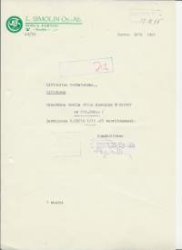 L Simolin Ab Borgå 1955 - firmalomake