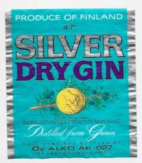 Silver Gin  027 - viinaetiketti viinietiketti