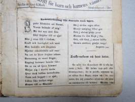 EOS - Tidskrift för barn och barnens vänner 1866 årgång - Stentryckeriet i Åbo -inbunden, tryckta bilder, delvis handkolorerade färgtryck, t.ex. Nådendal