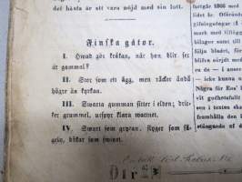 EOS - Tidskrift för barn och barnens vänner 1866 årgång - Stentryckeriet i Åbo -inbunden, tryckta bilder, delvis handkolorerade färgtryck, t.ex. Nådendal