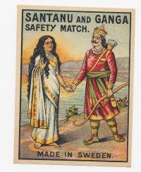 Santana and Ganga Safety match punttikoko  -  tulitikkuetiketti