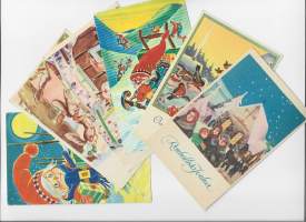 Eero Einari Nurmela  sign - taiteilijapostikortti postikortti joulukortti sekal 6 kpl erä