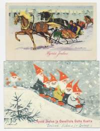 Maire Vänni  sign - taiteilijapostikortti joulukortti postikortti kulkenut 2 kpl erä